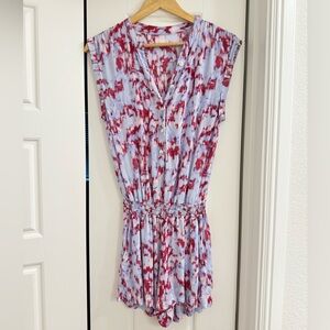 Splendid Desert Rain Tie-Dye Short Jumpsuit Romper